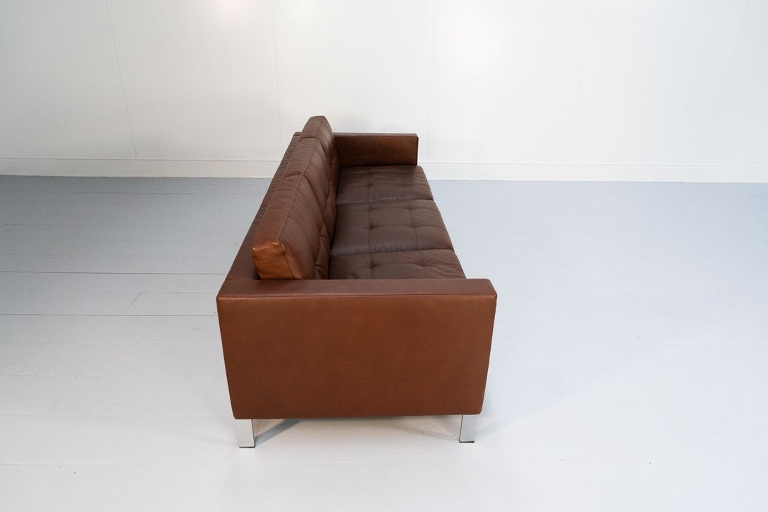 Furniture Walter Knoll “Foster 502.30” 3 Seat Sofa – In Dark Brown Leather photo