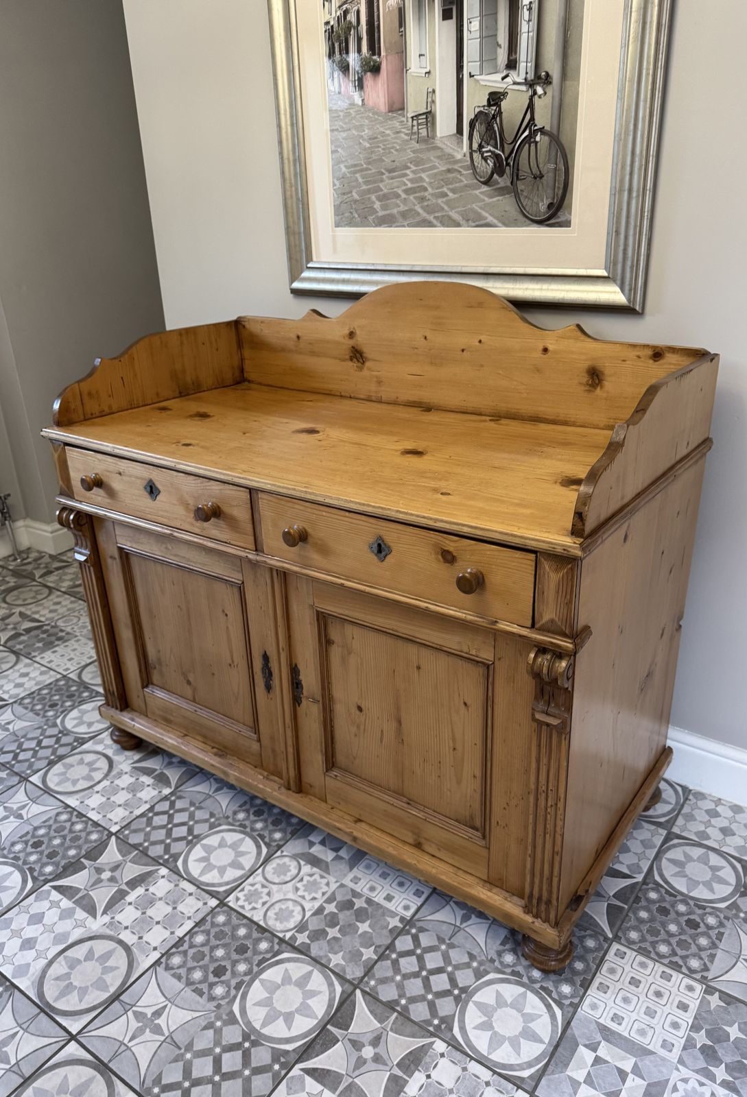 Large Antique Pine Sideboard, 1910s photo 600.0