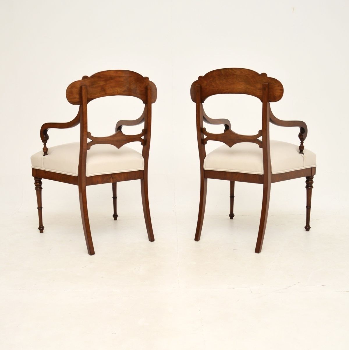 Pair Of Antique Swedish Mahogany Armchairs photo vintage
