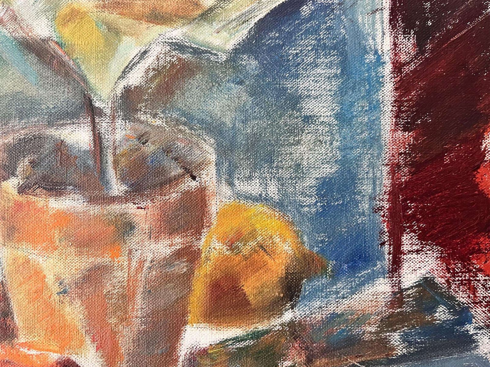 Swedish Oil On Board, Still Life With Yellow Flower, Signed Lars Vidlund photo vintage