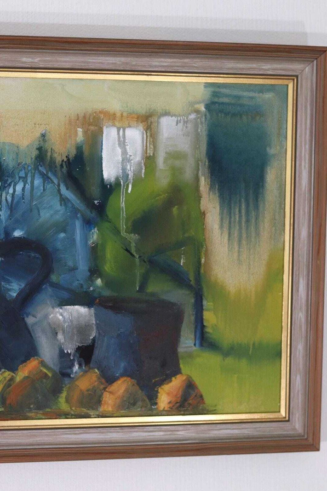Original Swedish Oil On Canvas – “Vibrant Still Life” – Framed  74 × 54 Cm (29.1" × 21.3") photo Art
