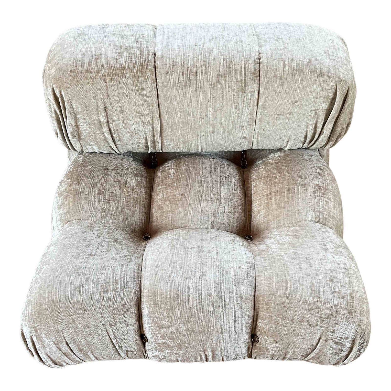 photo furniture Mario Bellini Camaleonda Sofa For B&B Italia In Off White Velvet, 1970s, Set Of Two Modules