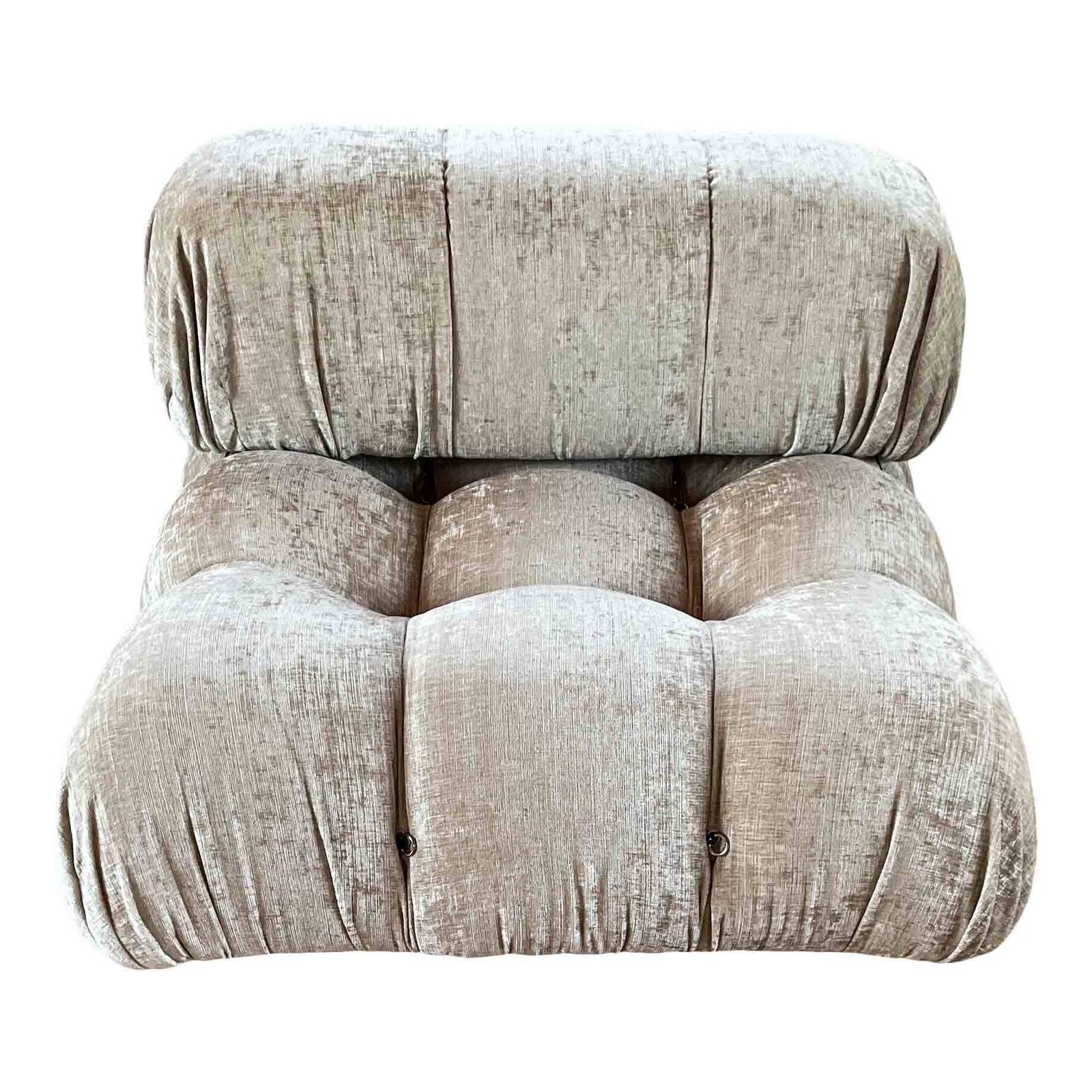 Mario Bellini Camaleonda Sofa For B&B Italia In Off White Velvet, 1970s, Set Of Two Modules photo vinterior