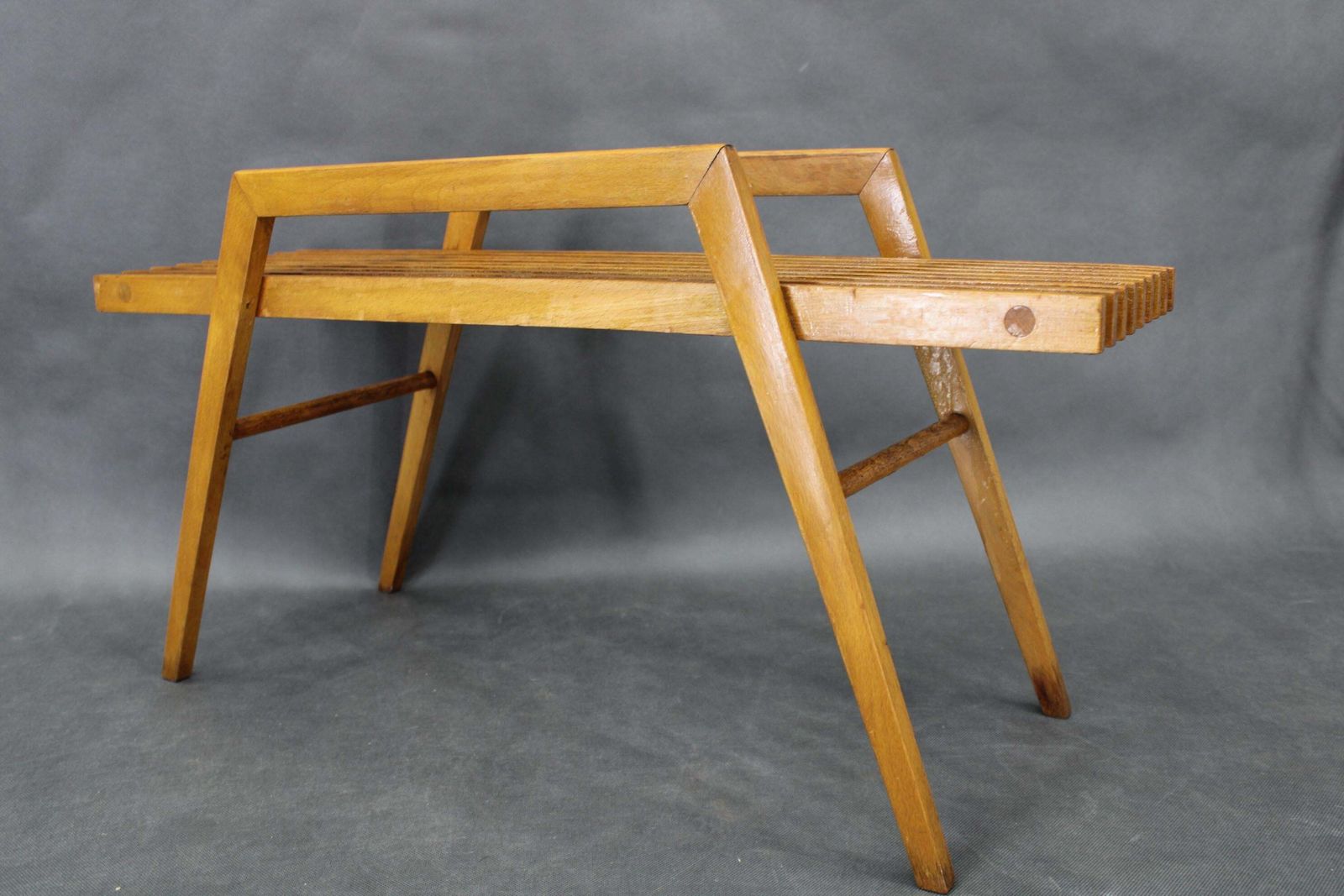 1960s Uluv Solid Beech Flower Stand, Czechoslovakia photo Furniture