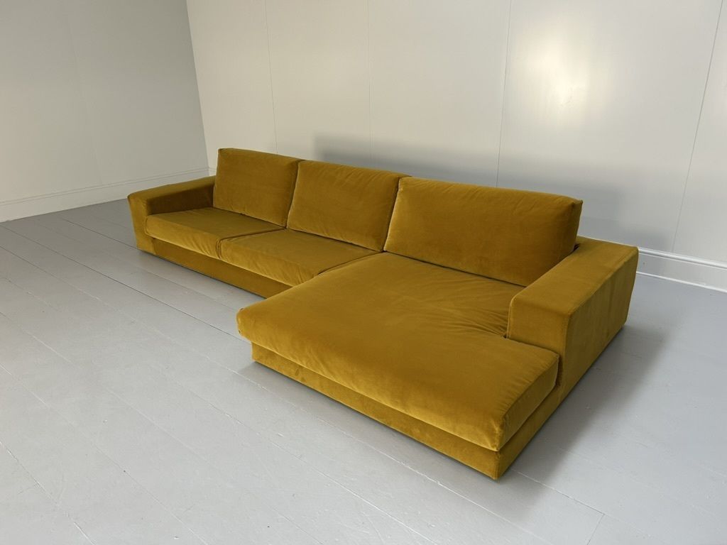 Arketipo “Best” 4 Seat L Shape Sectional Sofa – In Mustard Yellow Velvet photo Furniture