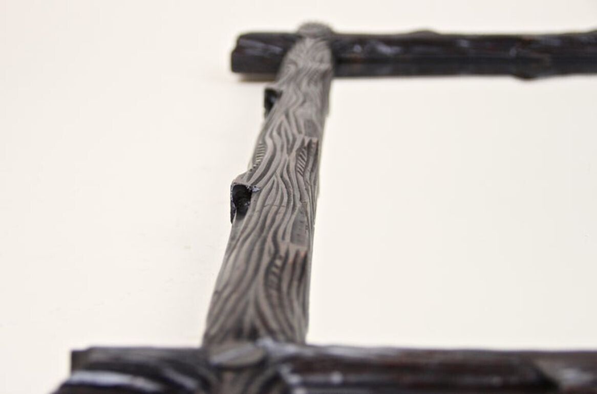 photo vinterior 19th Century Rustic Black Forest Wall Mirror   Hand Carved, Austria Circa 1880