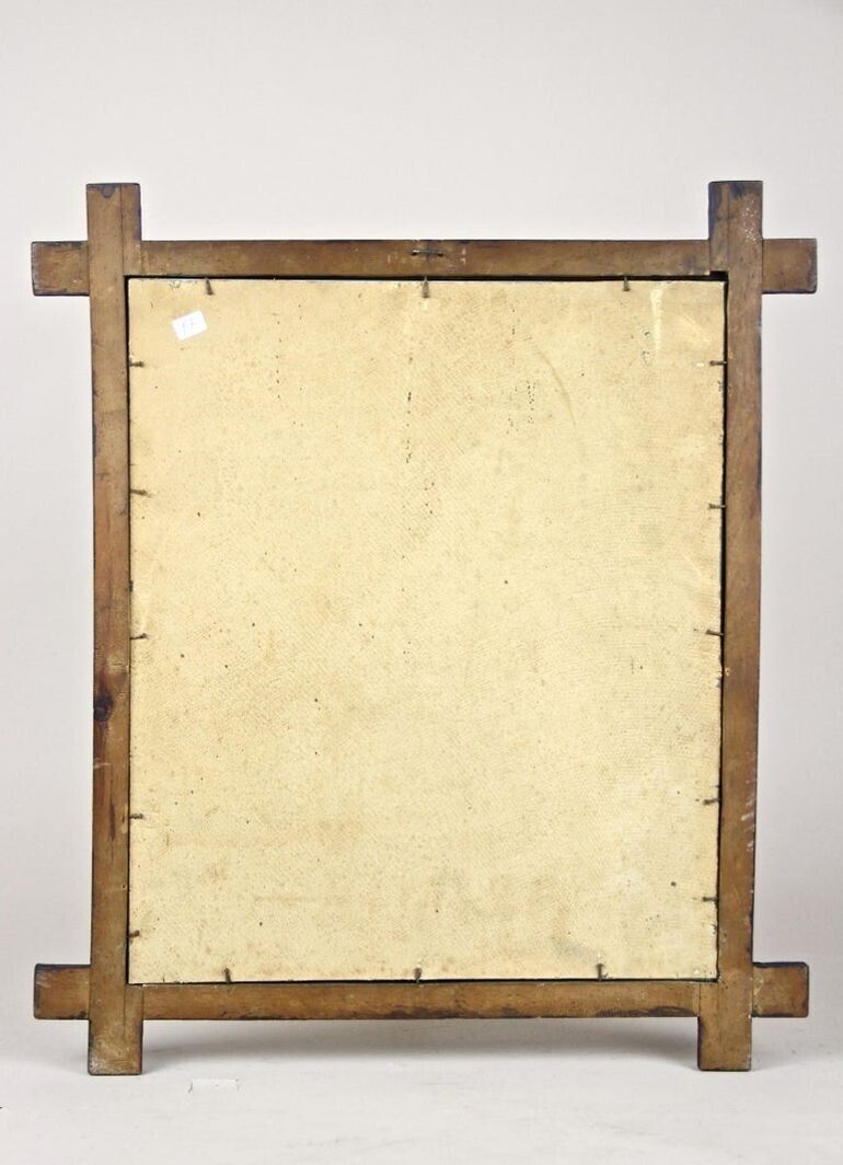 photo buy 19th Century Rustic Black Forest Wall Mirror   Hand Carved, Austria Circa 1880