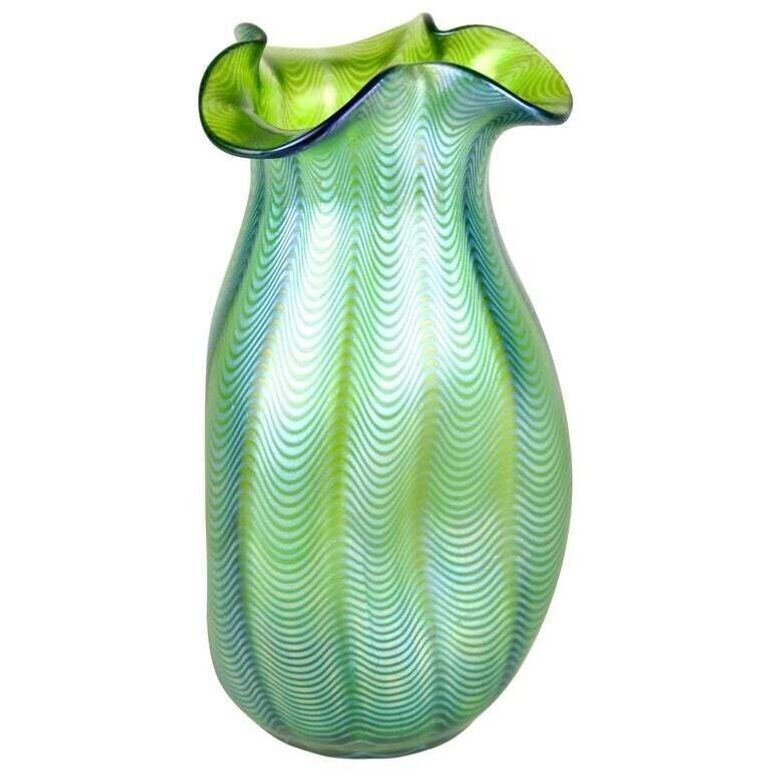 19th Century Art Nouveau Glass Vase By Loetz   Crete Phaenomen, Cz Circa 1898 photo Home Decor