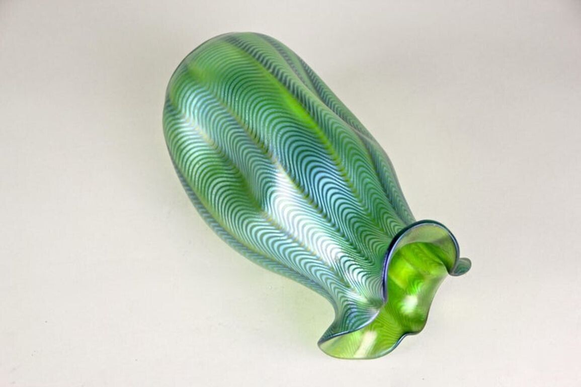 19th Century Art Nouveau Glass Vase By Loetz   Crete Phaenomen, Cz Circa 1898 photo vintage
