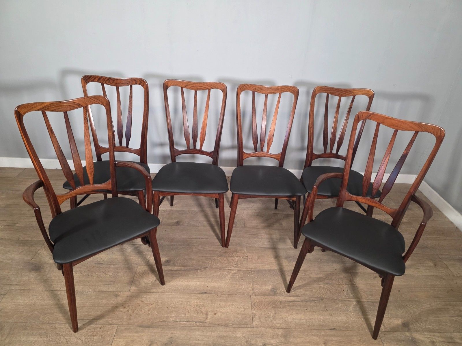 Set Of 6 Danish Rosewood Mid Century 1960s Dining Chairs By Niels Koefoed photo furniture