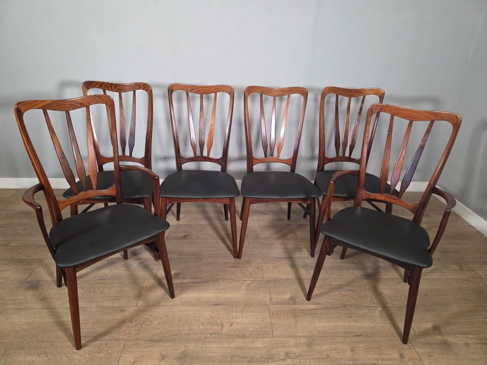 Set Of 6 Danish Rosewood Mid Century 1960s Dining Chairs By Niels Koefoed photo Furniture