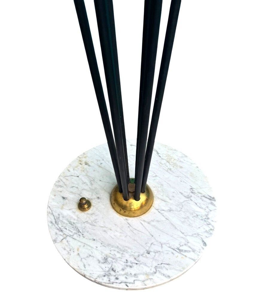 An Orignal 1950s Stilnovo Black Lacquer And Brass Six Light Floor Lamp photo vinterior
