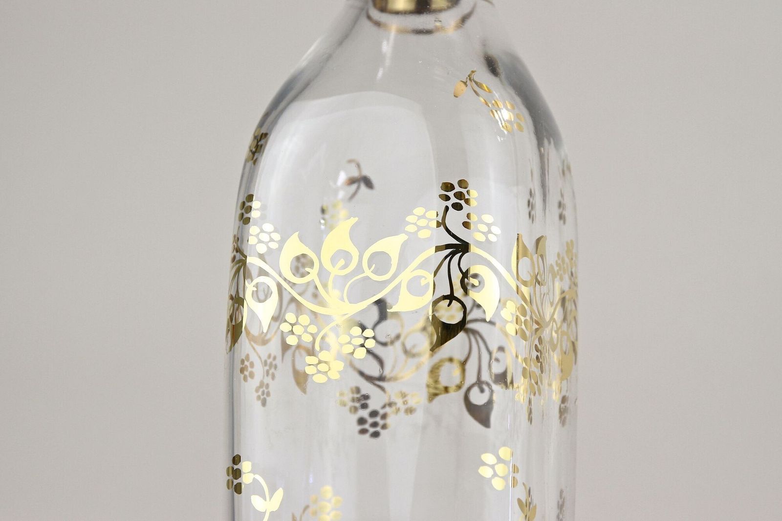 20th Century Glass Decanter/ Bottle With Golden Floral Patterns, At Ca. 1920 photo buy
