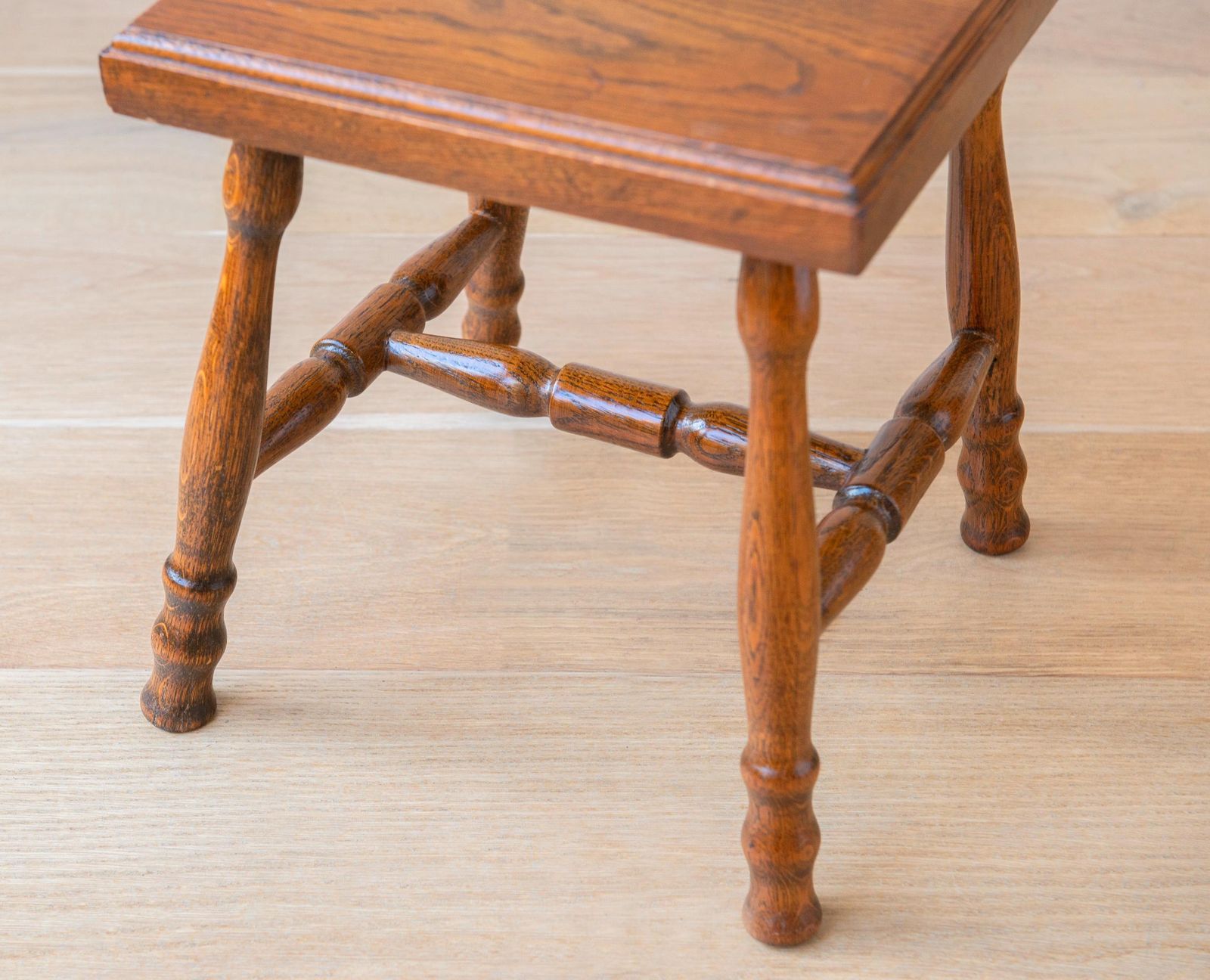 Antique Oak Stool, Old Square Plant Stand, Wooden Side Table With Hand Carved Legs, Small Farmers Stool, Country Home Decor photo 168.0