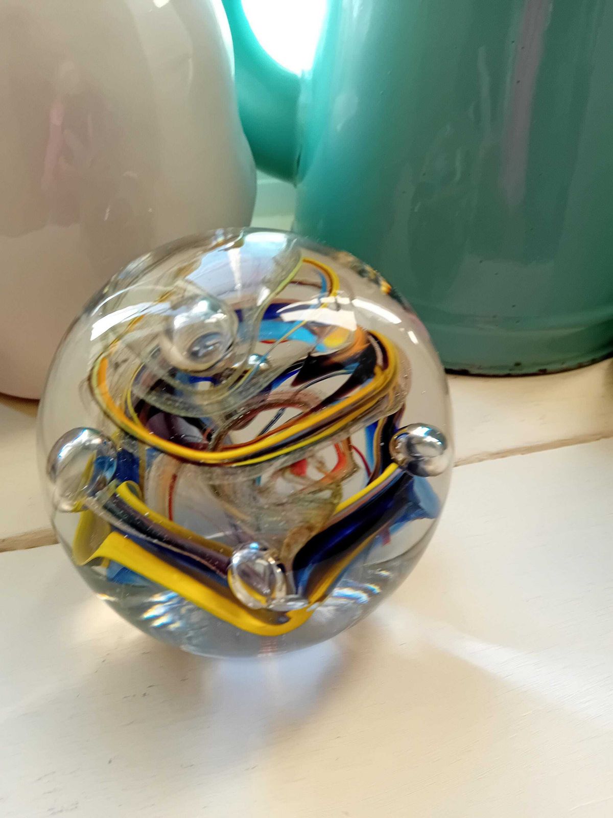 Paperweight Large End Of Day Glass Dump Hand Blown Crystal photo Home Decor