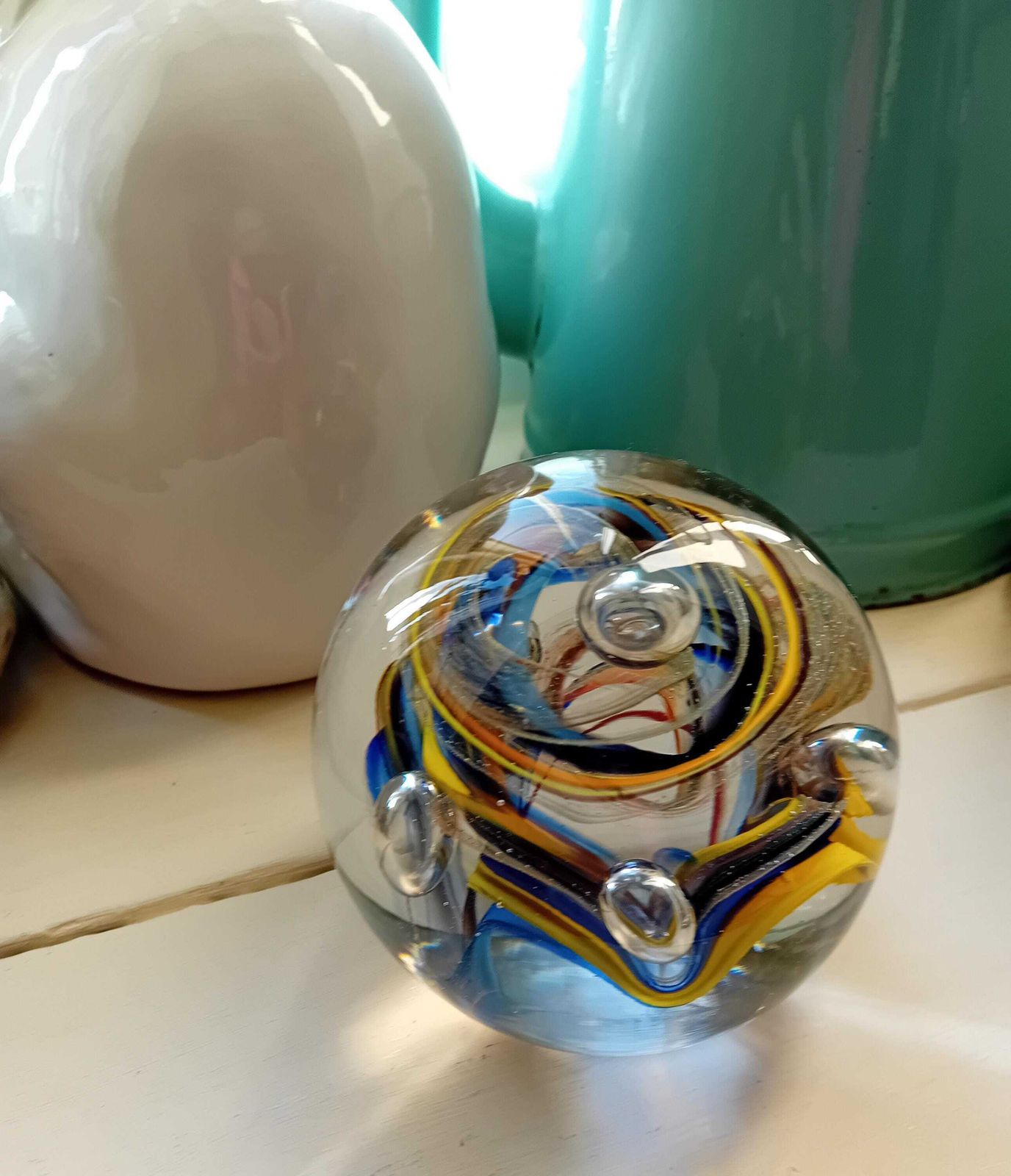 Paperweight Large End Of Day Glass Dump Hand Blown Crystal photo 100.0