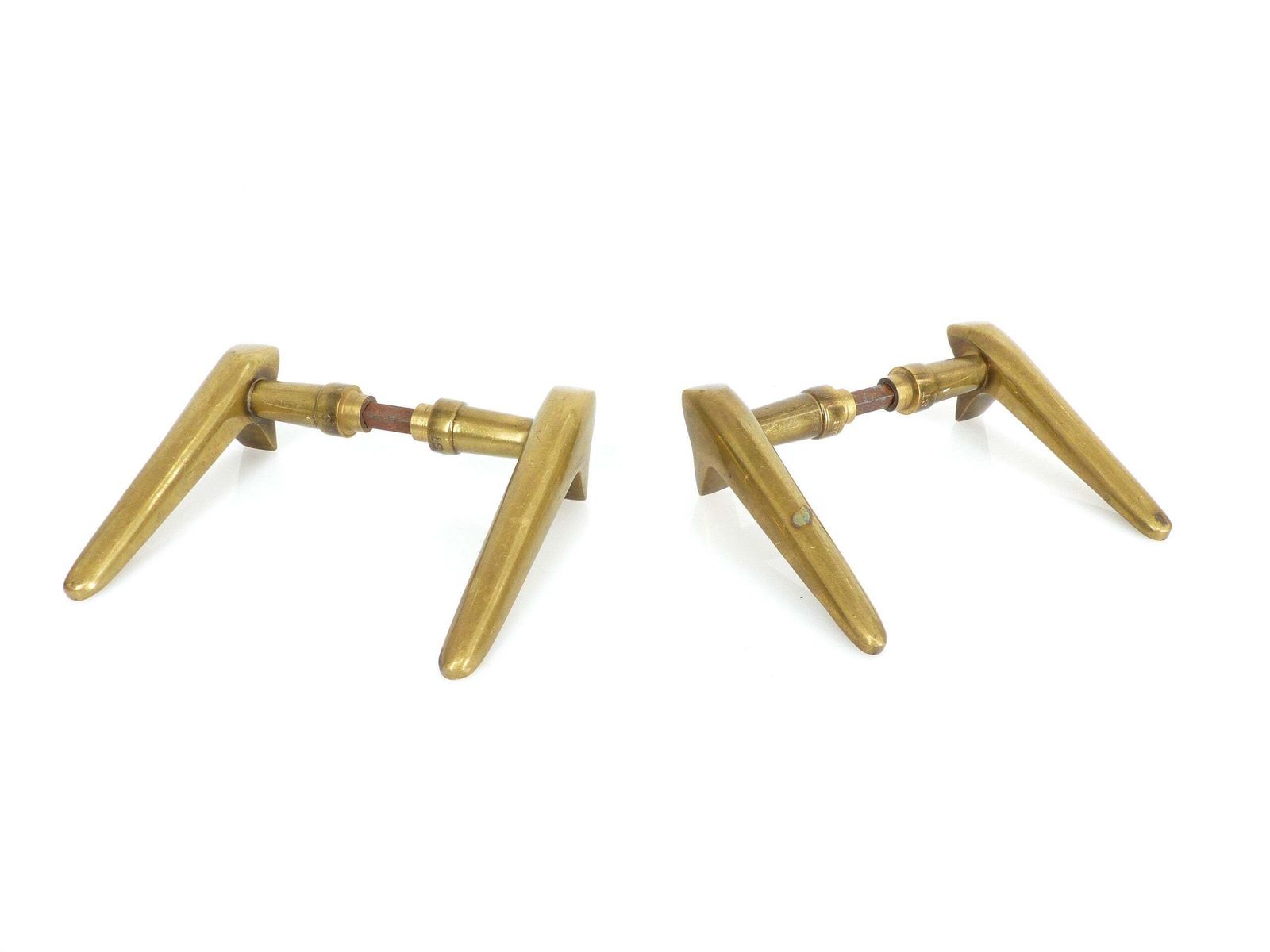 2 Pairs Of Modernist Solid Brass Door Handles 1950–1960 photo furniture
