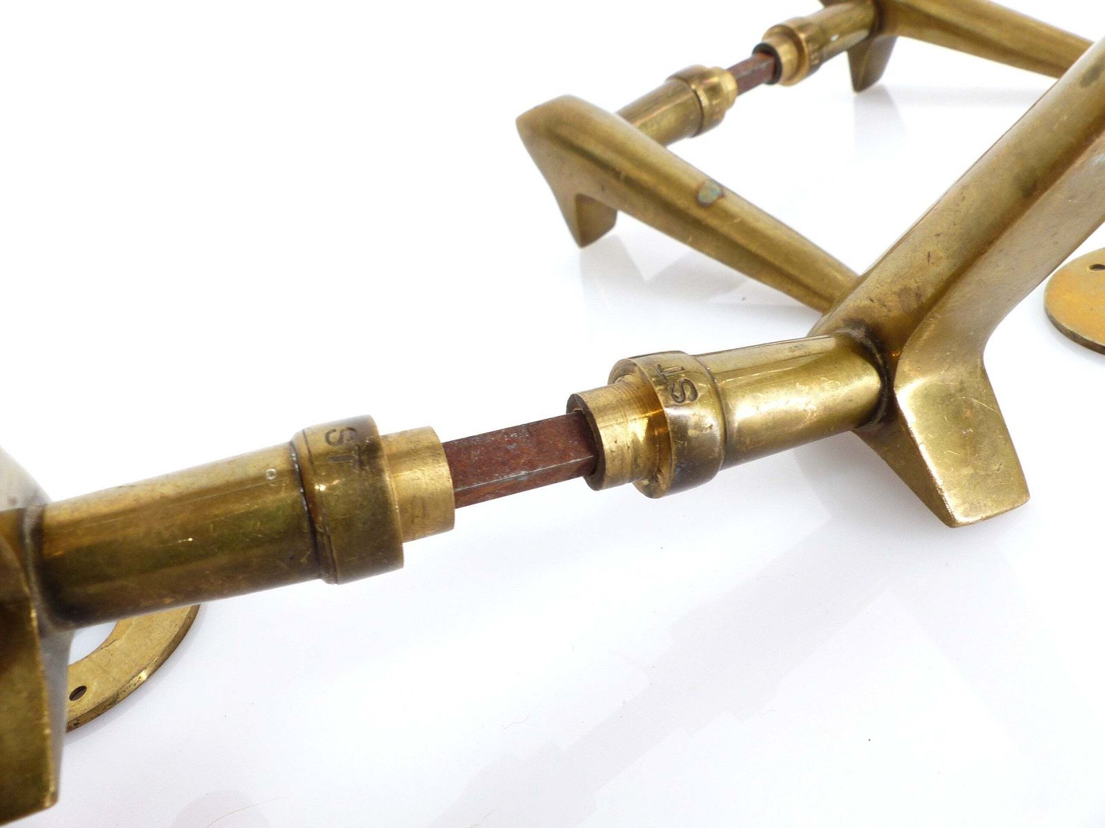 2 Pairs Of Modernist Solid Brass Door Handles 1950–1960 photo buy
