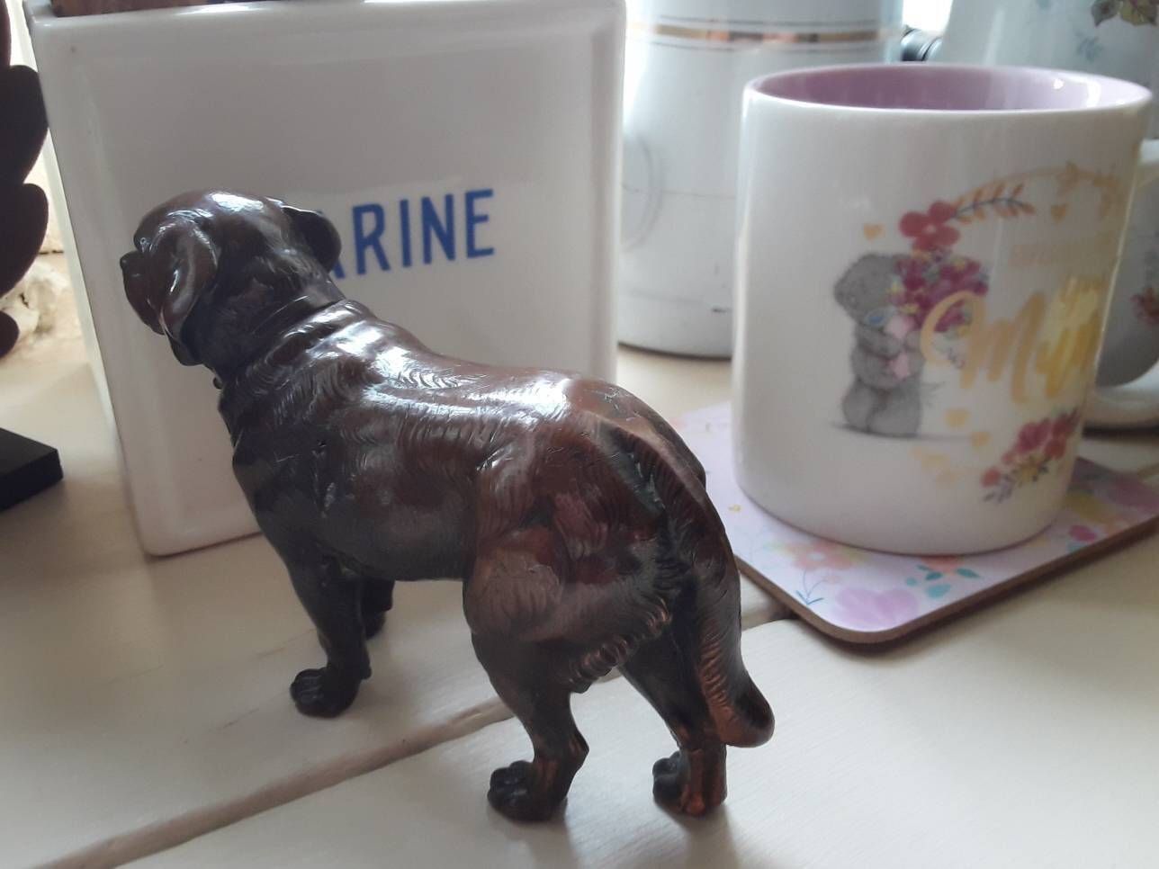 Dog Sculpture Clumber Spaniel Breed Metal Figurine Statue photo Art