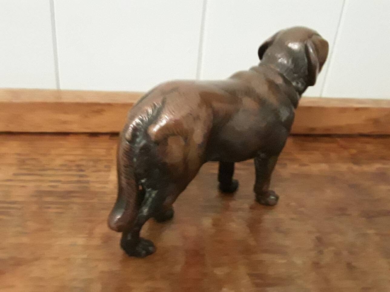 Dog Sculpture Clumber Spaniel Breed Metal Figurine Statue photo vinterior
