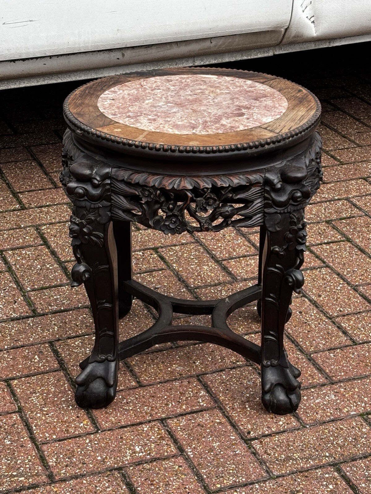 Chinese Antique Jardiniere Hardwood Table With Marble Top. photo buy