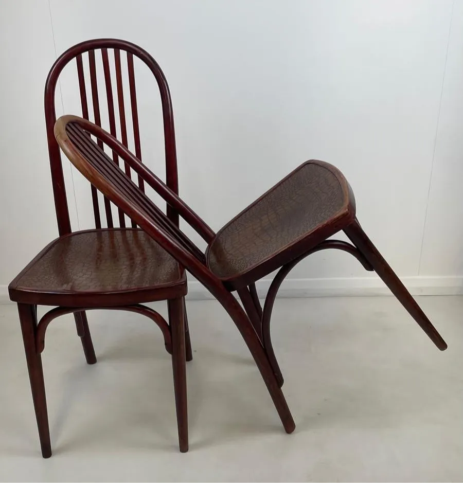 Pair Of Bentwood Chairs By Josef Hoffmann For Thonet photo vintage