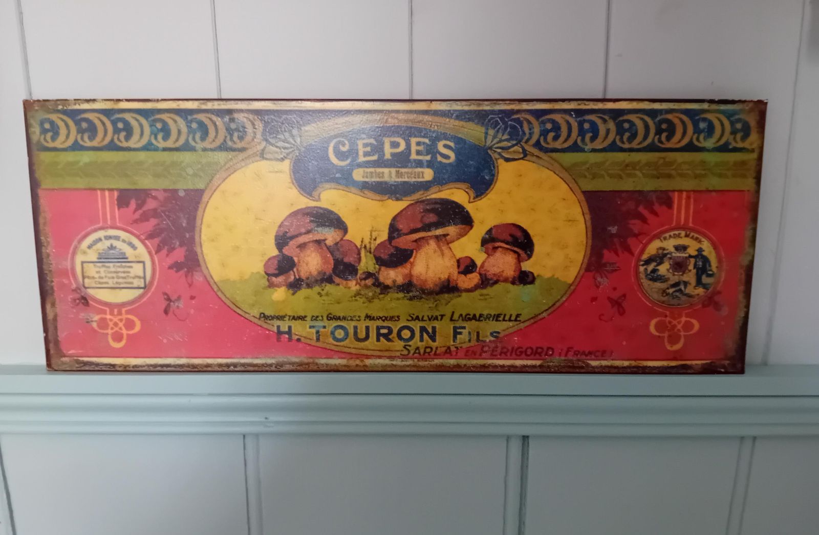 Metalen Reclamebord Cepes Paddenstoelen H.Touron, Perigord, Frankrijk photo for sale