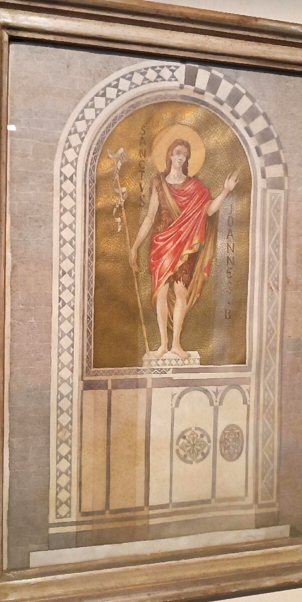 Watercolor On Paper With Frame, Early 1900s, Saint John The Baptist photo for sale