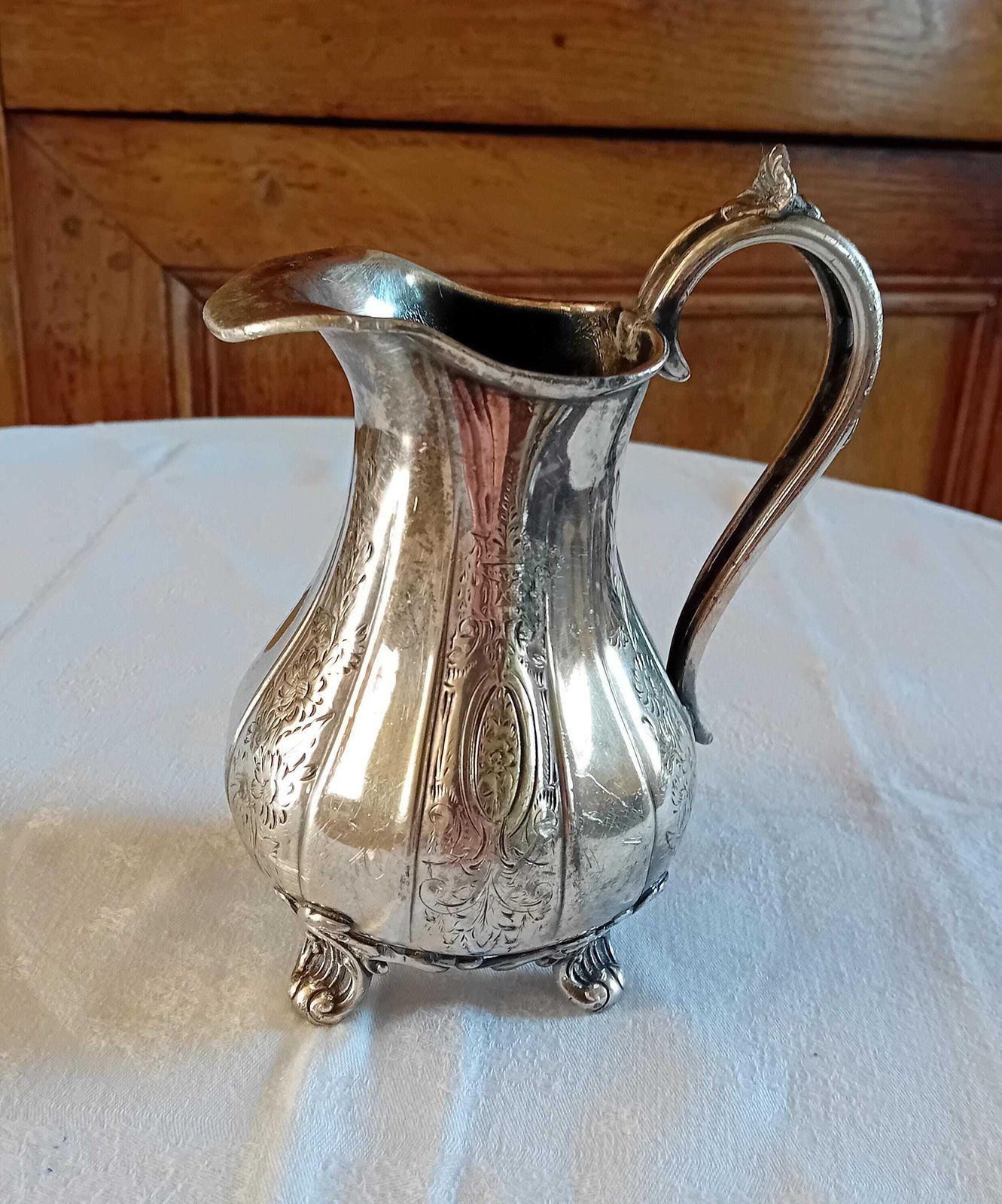 Jug Small Britannia Metal Electro Plated Pitcher Very Pretty Antique Ideal For Dried Flowers