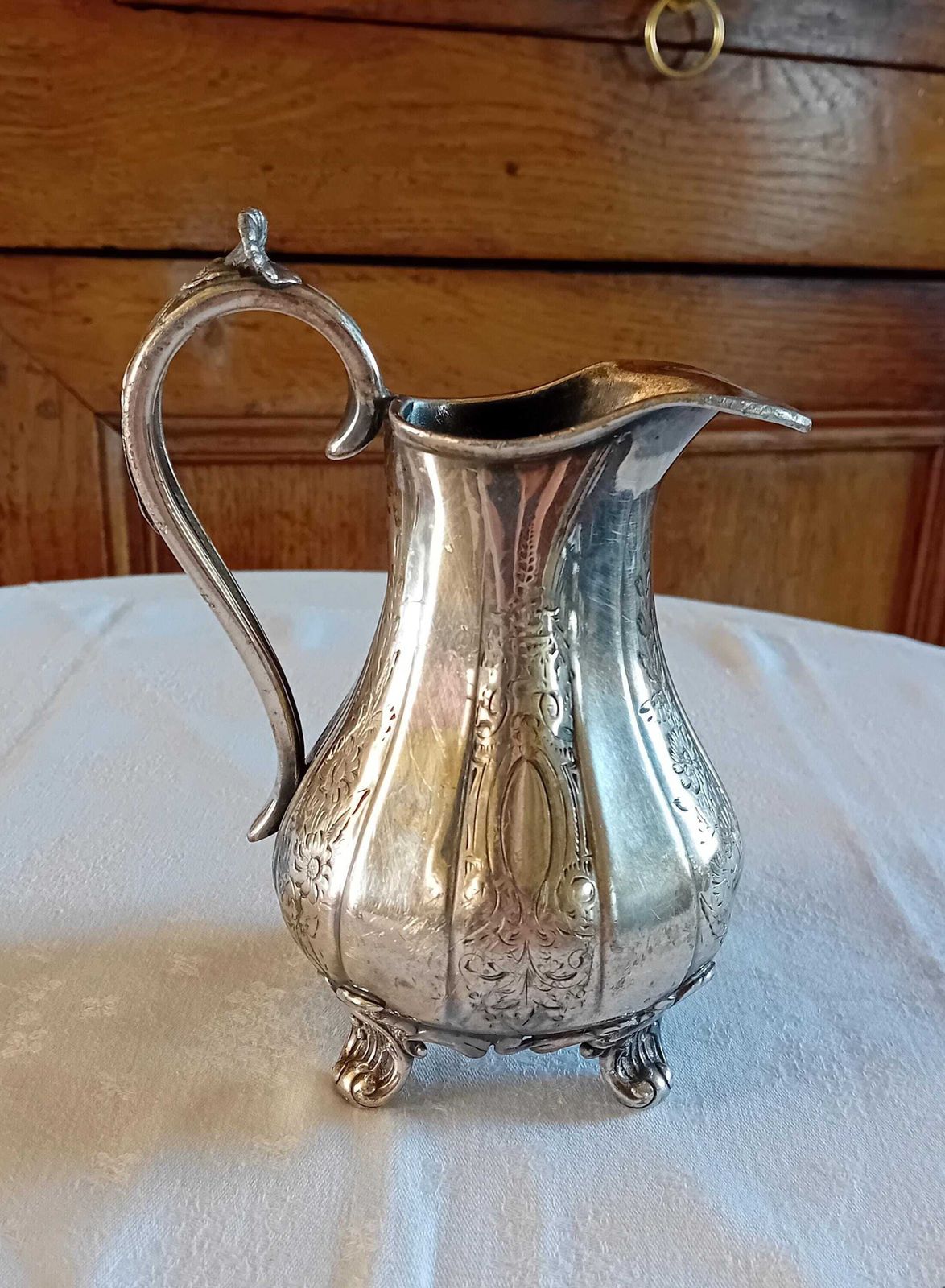 Jug Small Britannia Metal Electro Plated Pitcher Very Pretty Antique Ideal For Dried Flowers photo 82.0