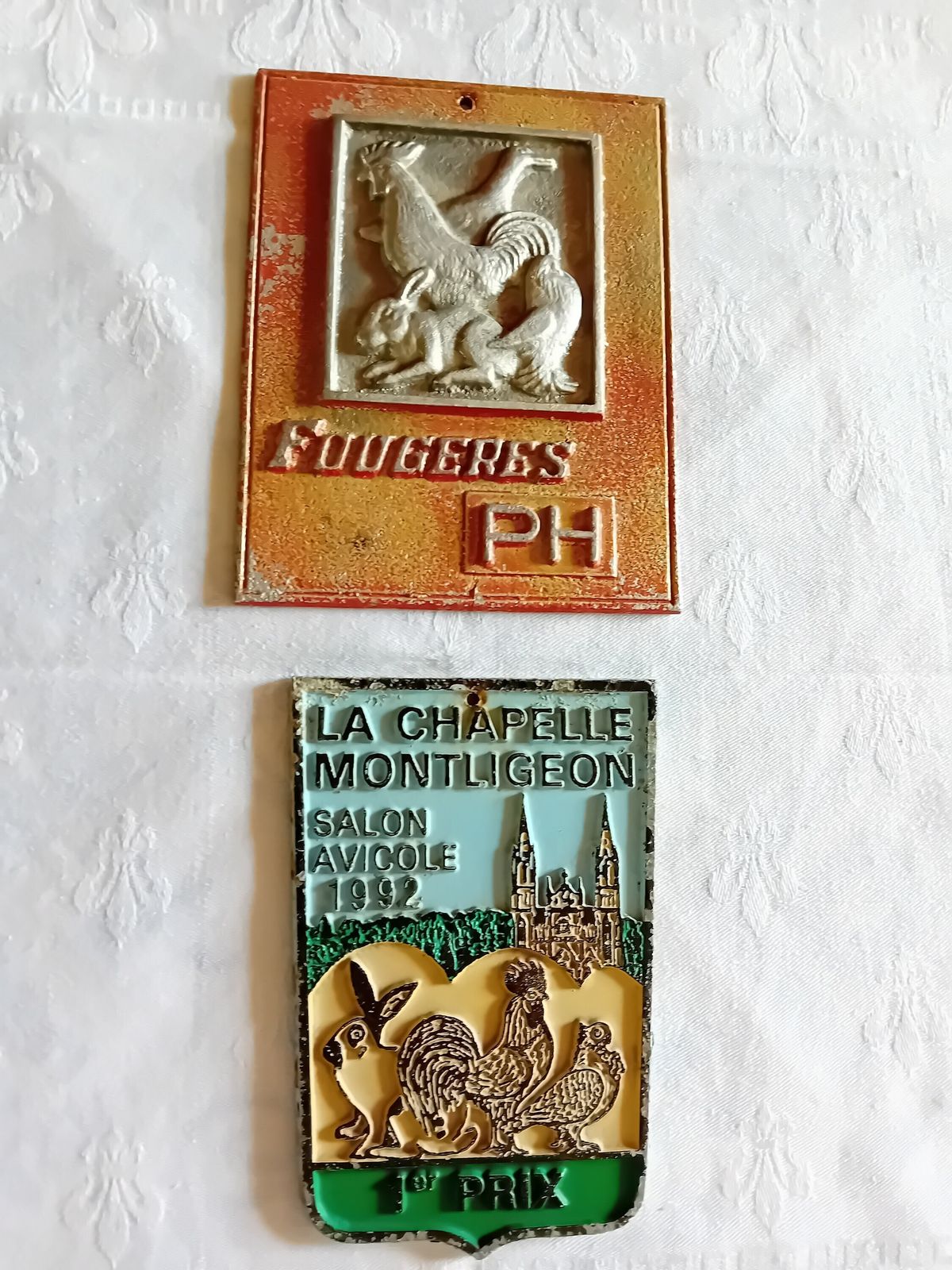 French Vintage Farm Animal Plaques Smallholders Awards photo vintage