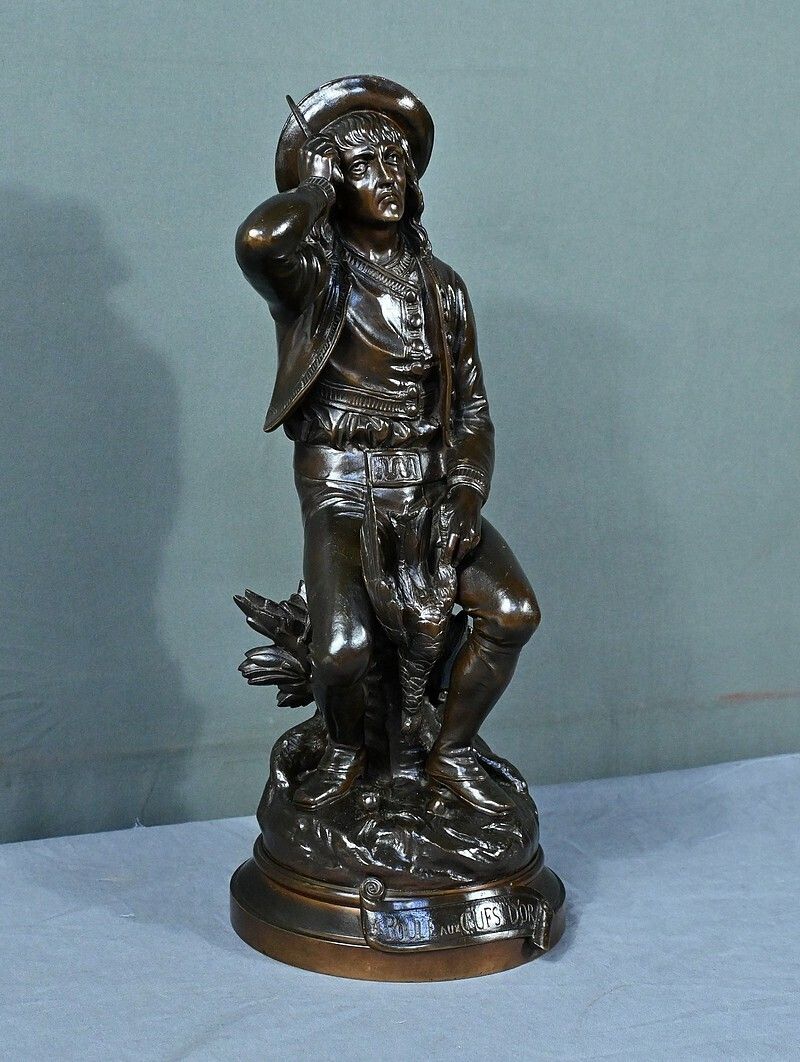 Bronze “The Hen That Lays The Golden Eggs” Signed Goelzer – Late 19th Century photo for sale