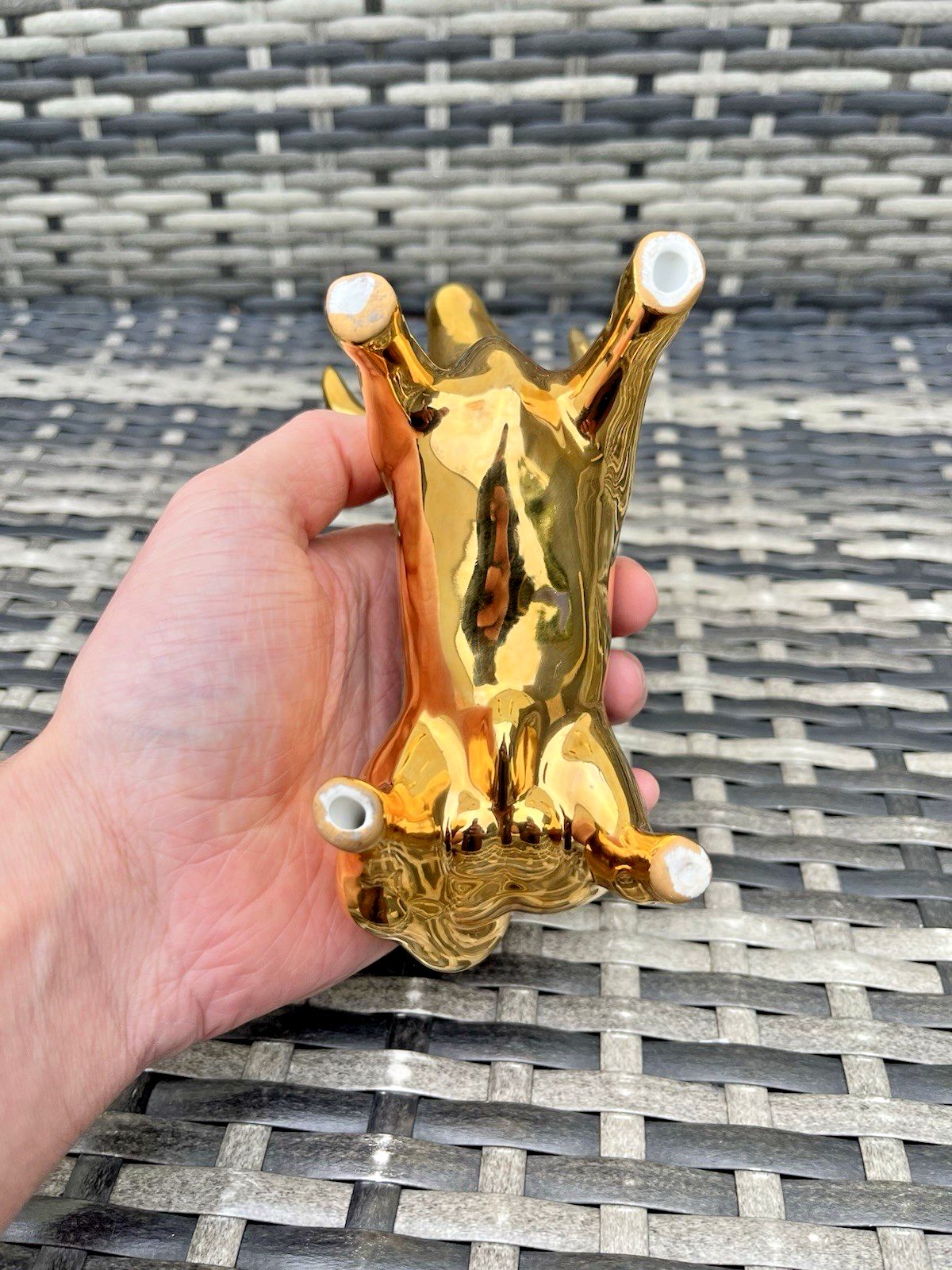 photo furniture Mid Century Modern Spanish Porcelain Estil Artur Malachite & Gold Stylised Bull