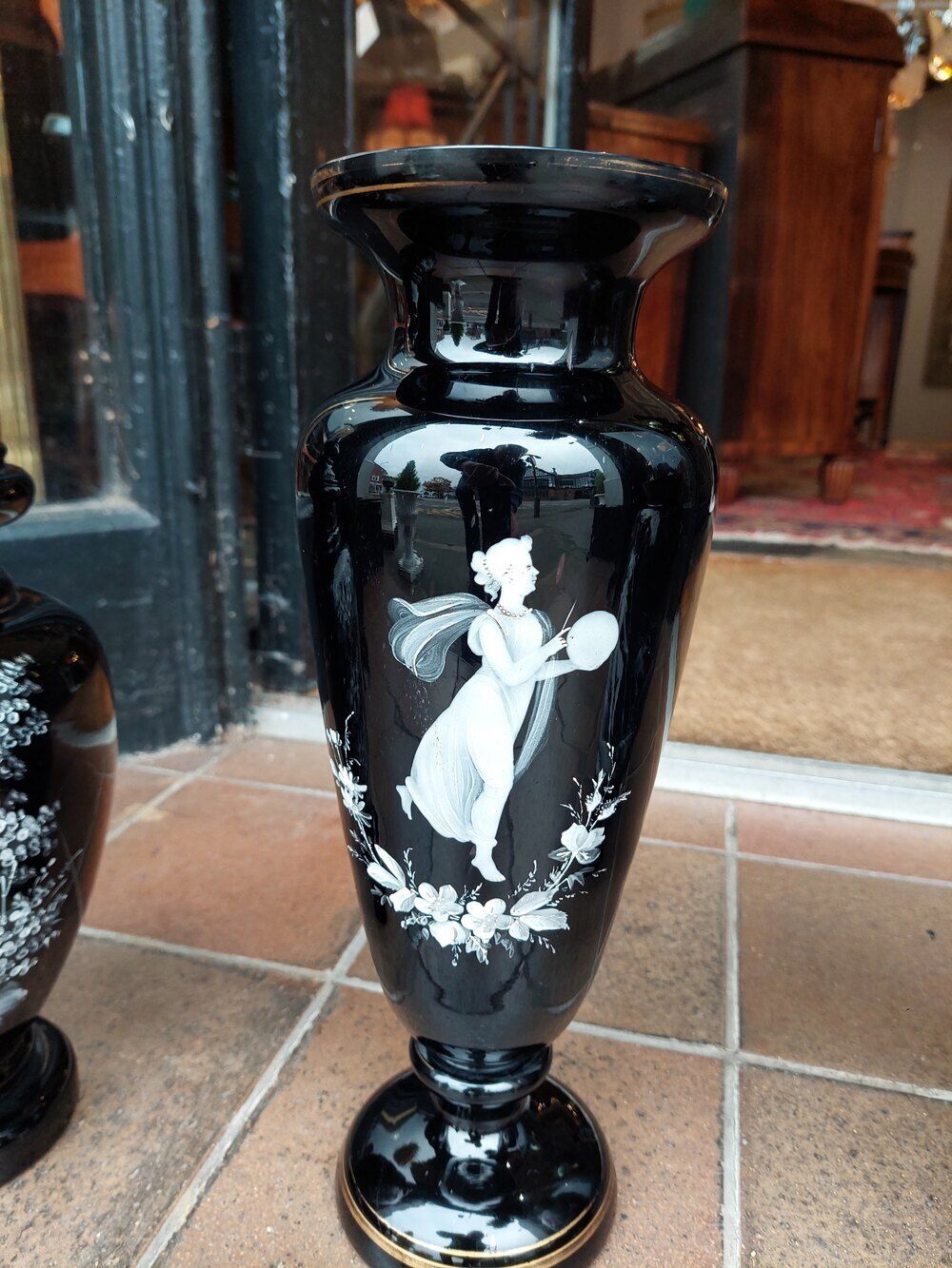 Three Large Pieces Of 19thc Glass By Mary Gregory photo 350.0