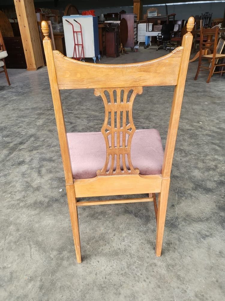 20thc Square Legs Rose Fabric Bedroom Bathroom Chair photo vintage