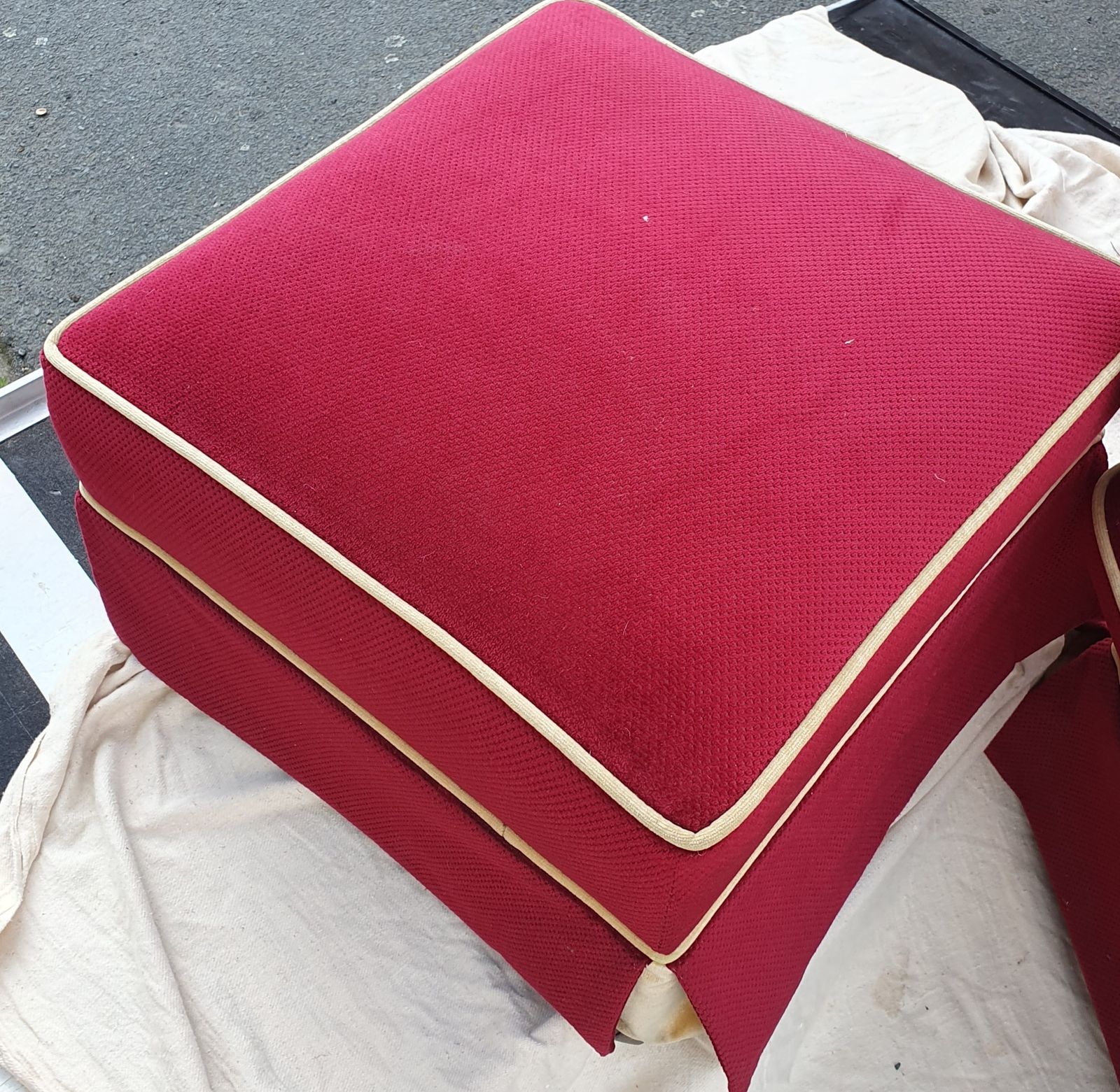 Beautiful Red With Gold Piping Art Deco Style Hand Crafted Chairs photo furniture