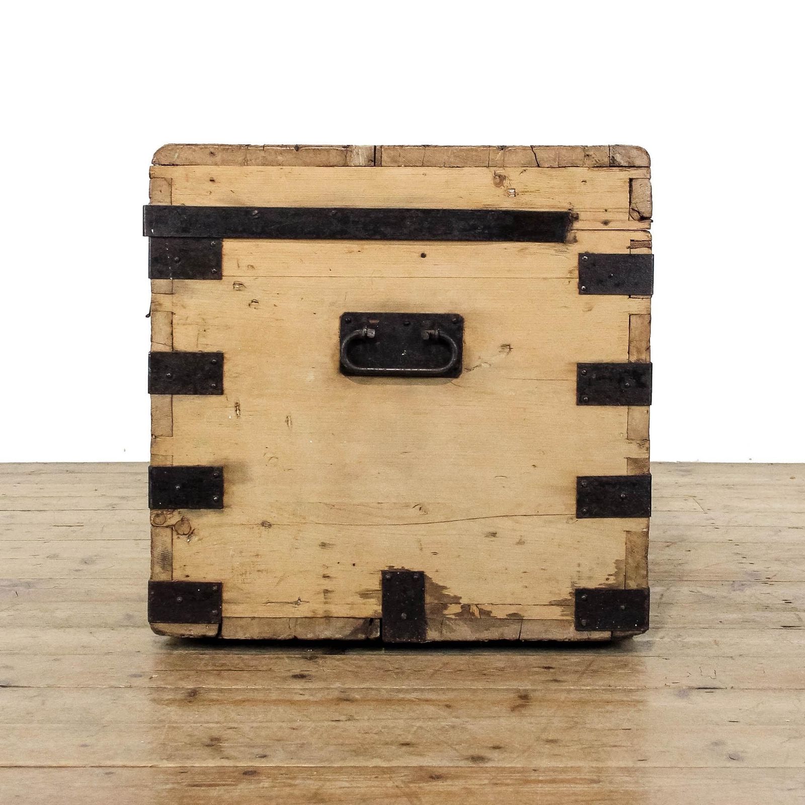 Antique Pine Metal Bound Chest | Antique Furniture | Antique Trunk | Antique Storage | Pine Trunks | Blanket Box photo 595.0