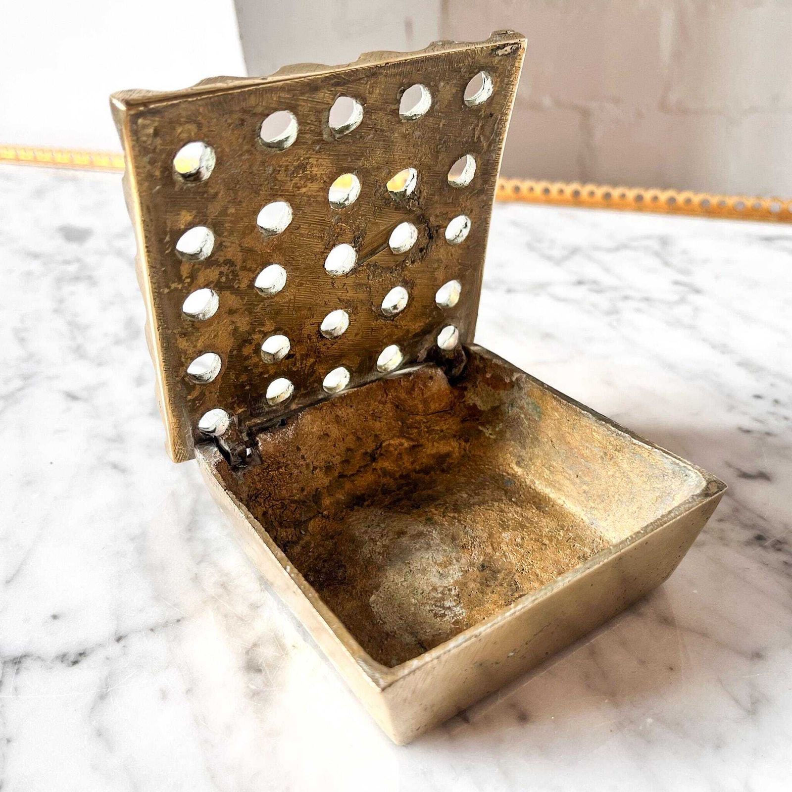 Mid Century Brass Ashtray / Decorative Box In Ultima 15 Style photo Home Decor