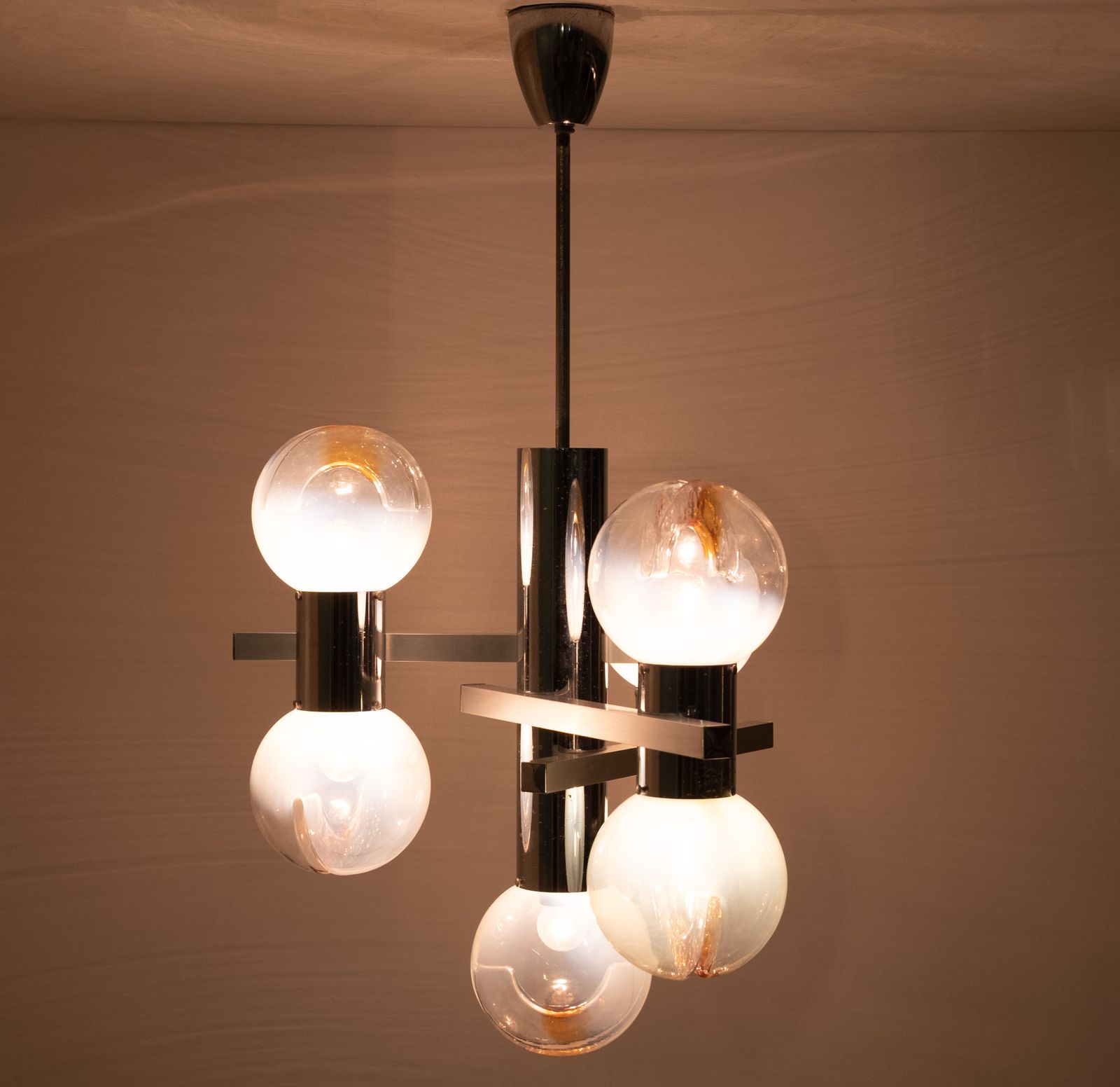 Mazzega Murano Glass Chandelier  1970s Italy photo vinterior