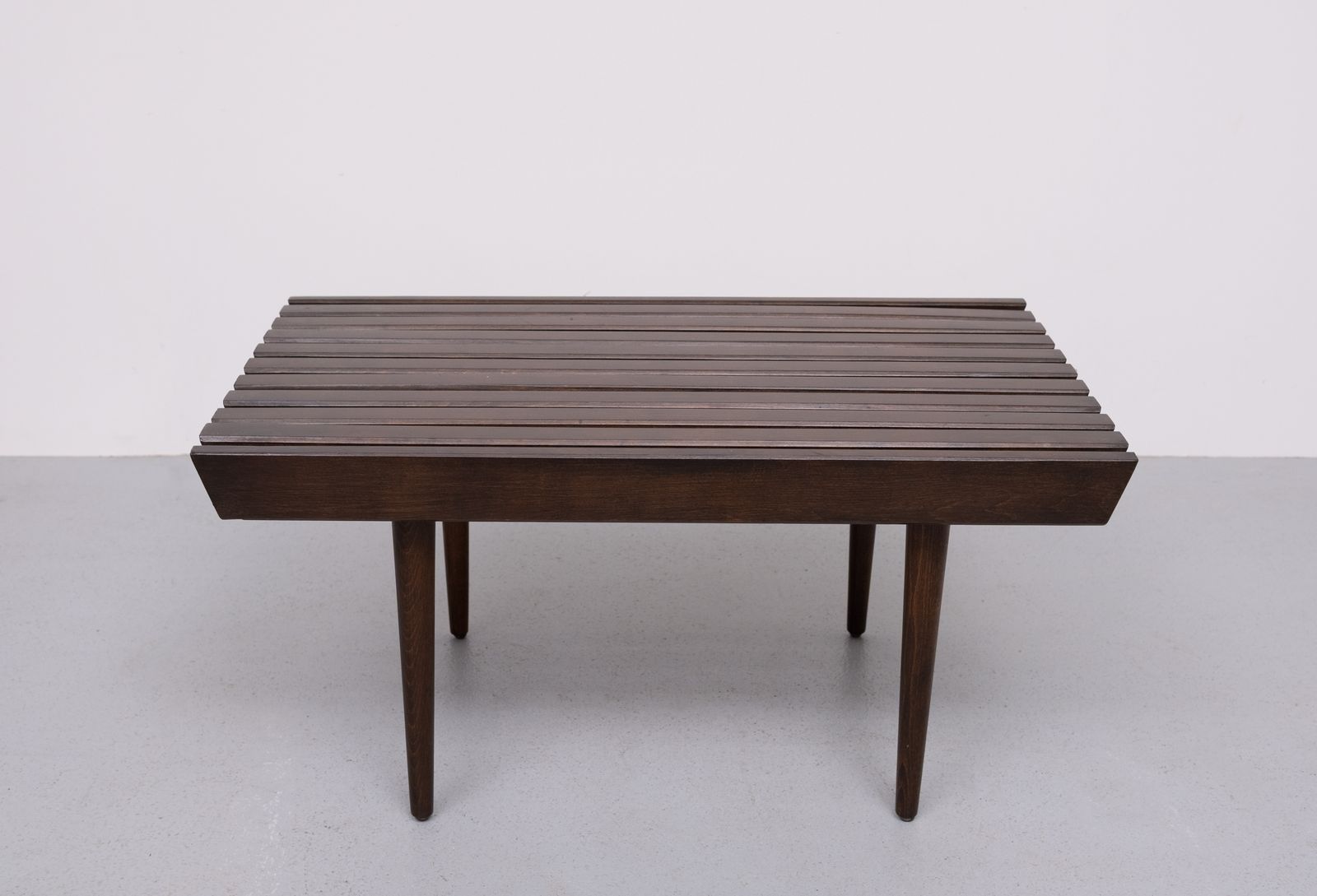 1960's Mid Century Modern Danish Style Wood Slat Coffee Table photo 600.0