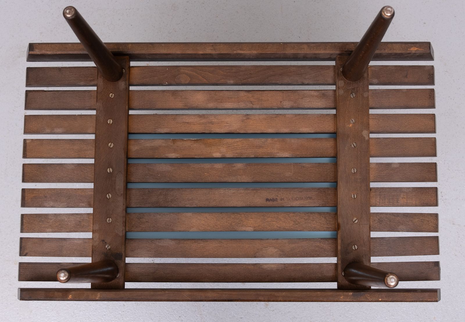 1960's Mid Century Modern Danish Style Wood Slat Coffee Table photo vintage