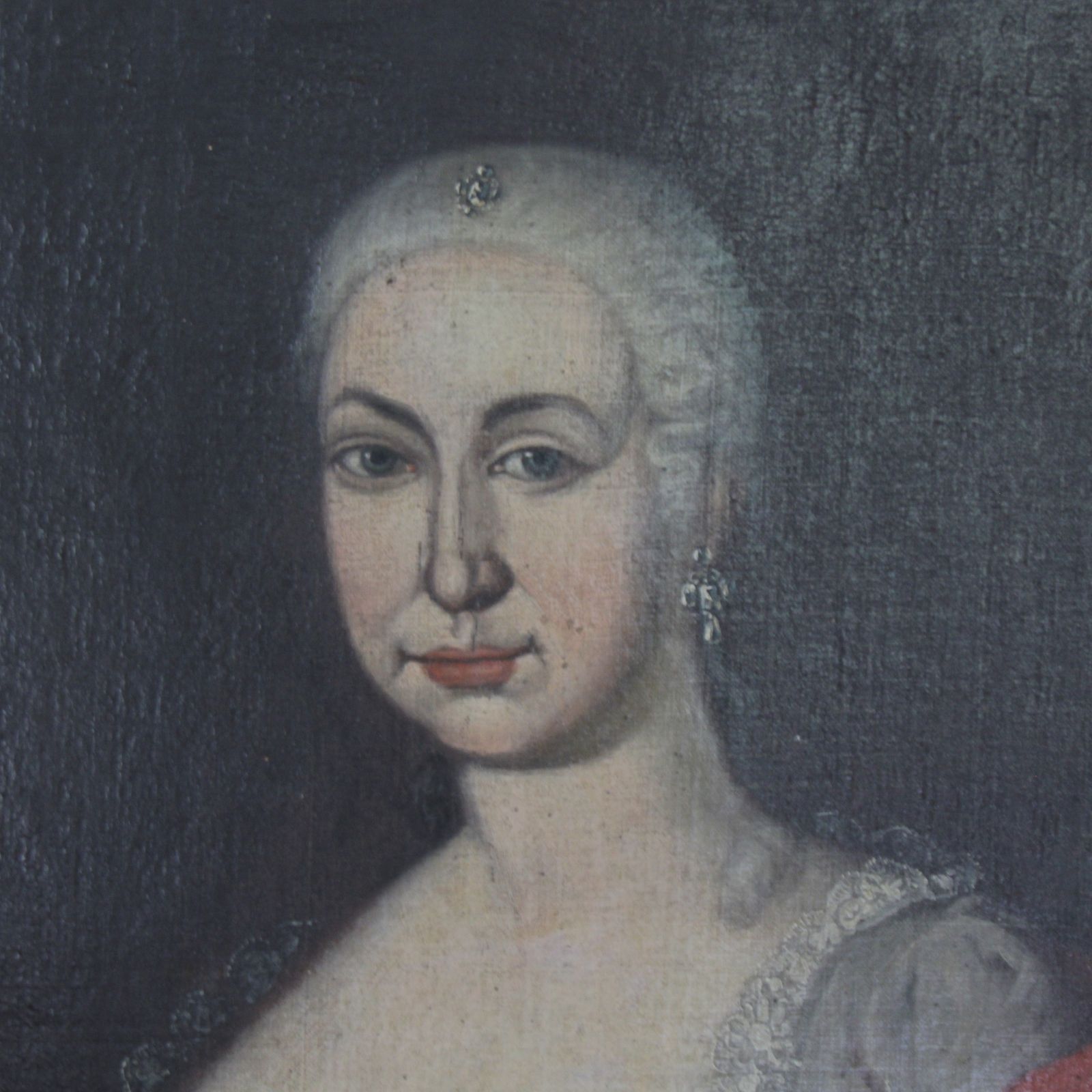 Large 18th Century Portraits Of Mother And Daugthers Antique Portraits Oil On Canvas photo vintage