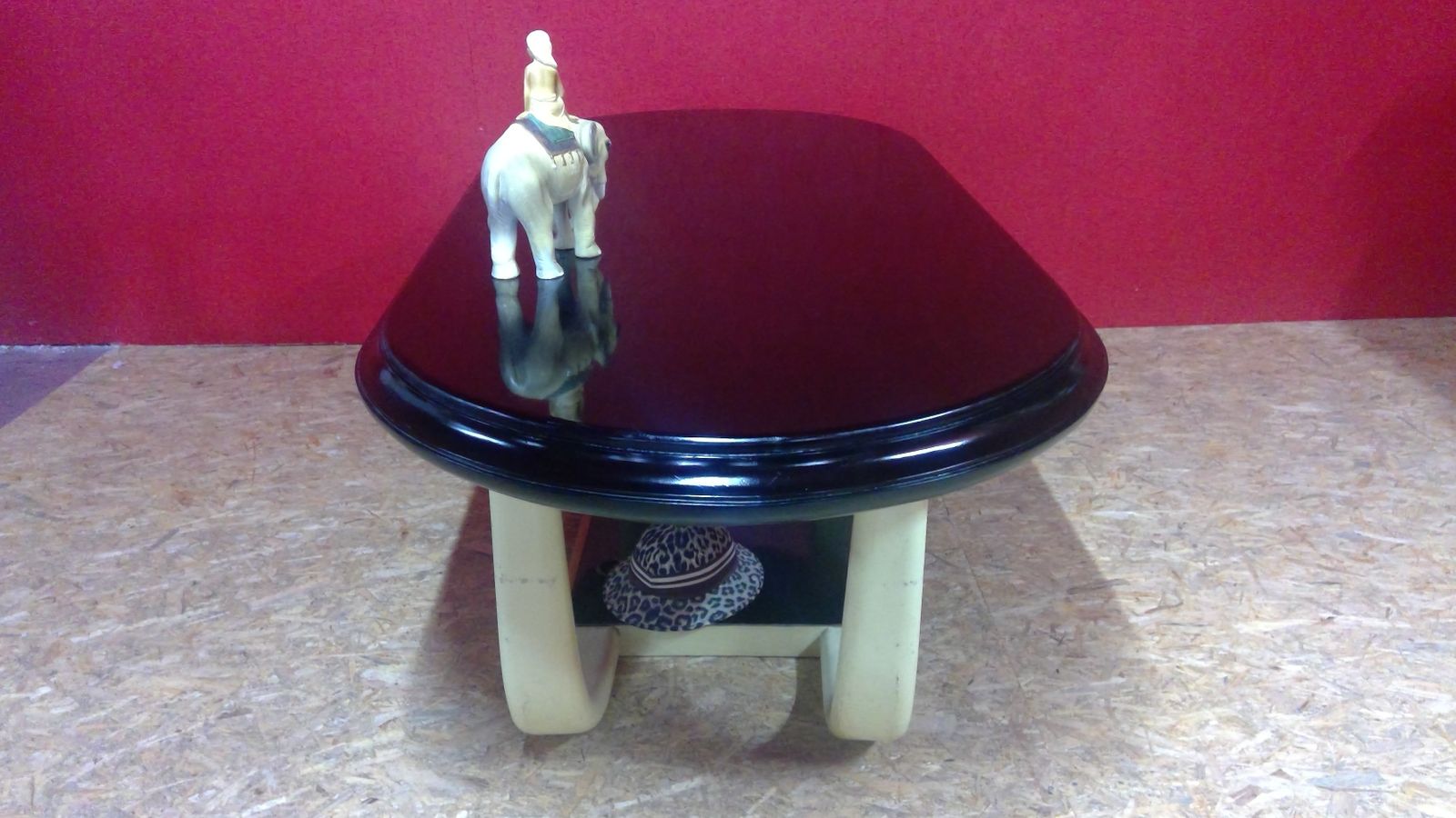 Art Deco.A Rare Iconic Lacquered Faux Elephant Shaped  Legs Dining Consul Table Of Subline Shape photo vintage
