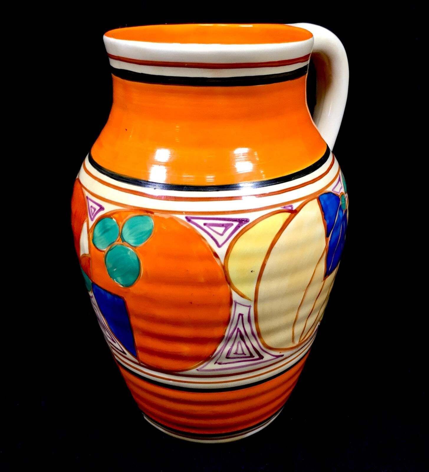 Clarice Cliff Melon Picasso Fruit Isis Vase Art Deco Pottery C.1930 / Antique photo 1695.0