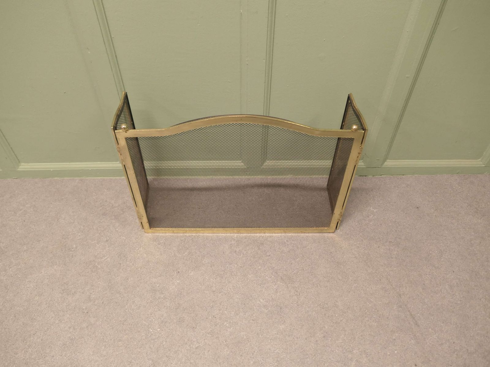 3 Fold French Brass Fire Guard photo for sale