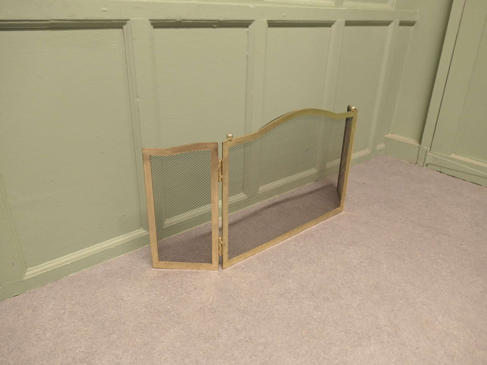 3 Fold French Brass Fire Guard photo vinterior
