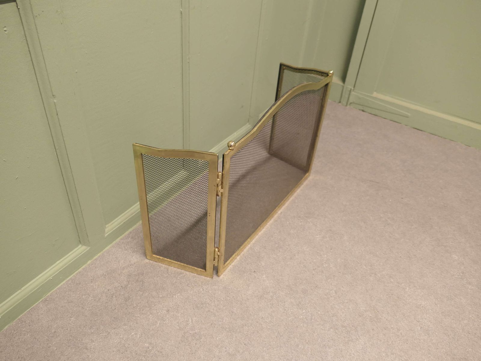 3 Fold French Brass Fire Guard photo buy