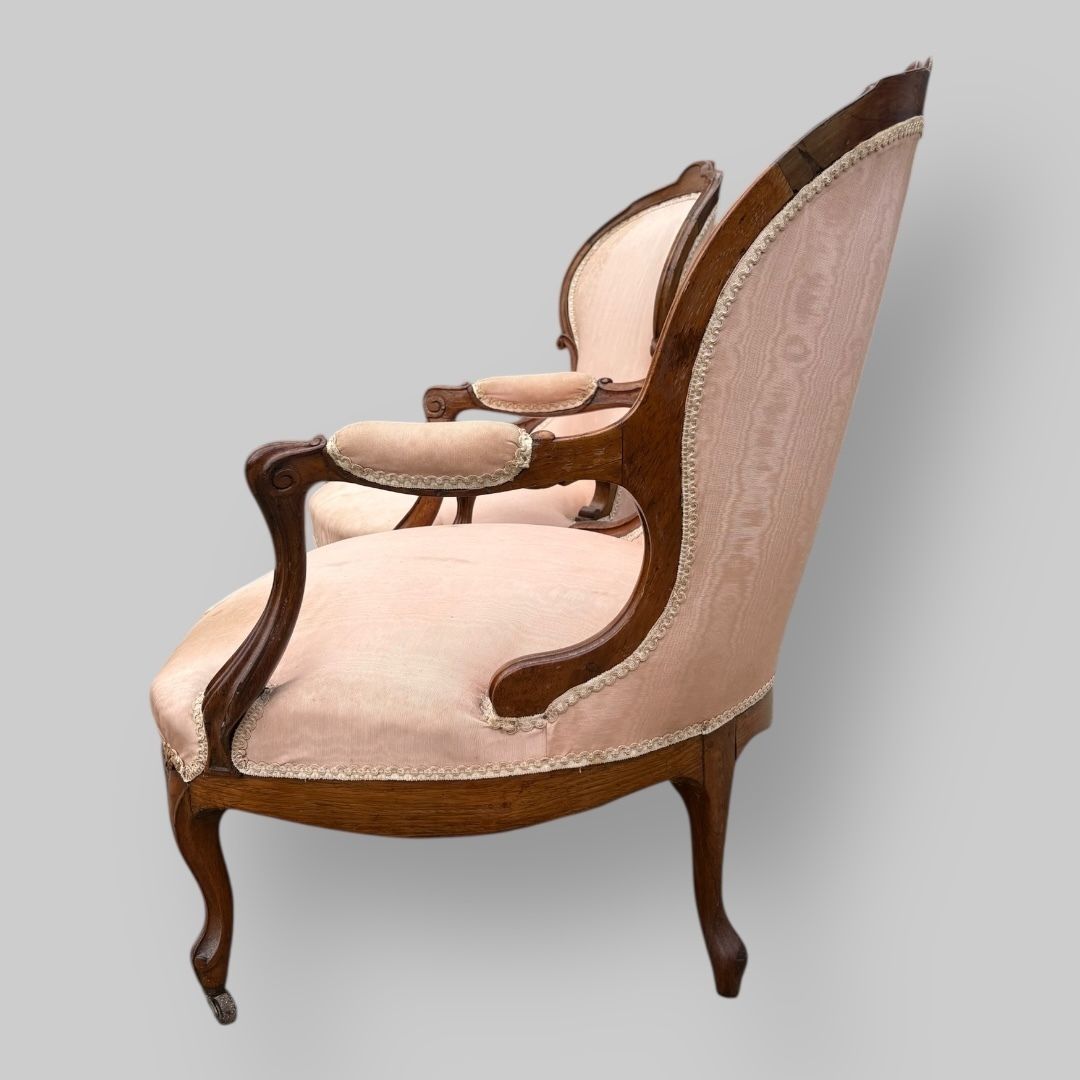 C19th "His And Hers" French Fauteuil Chairs photo Furniture