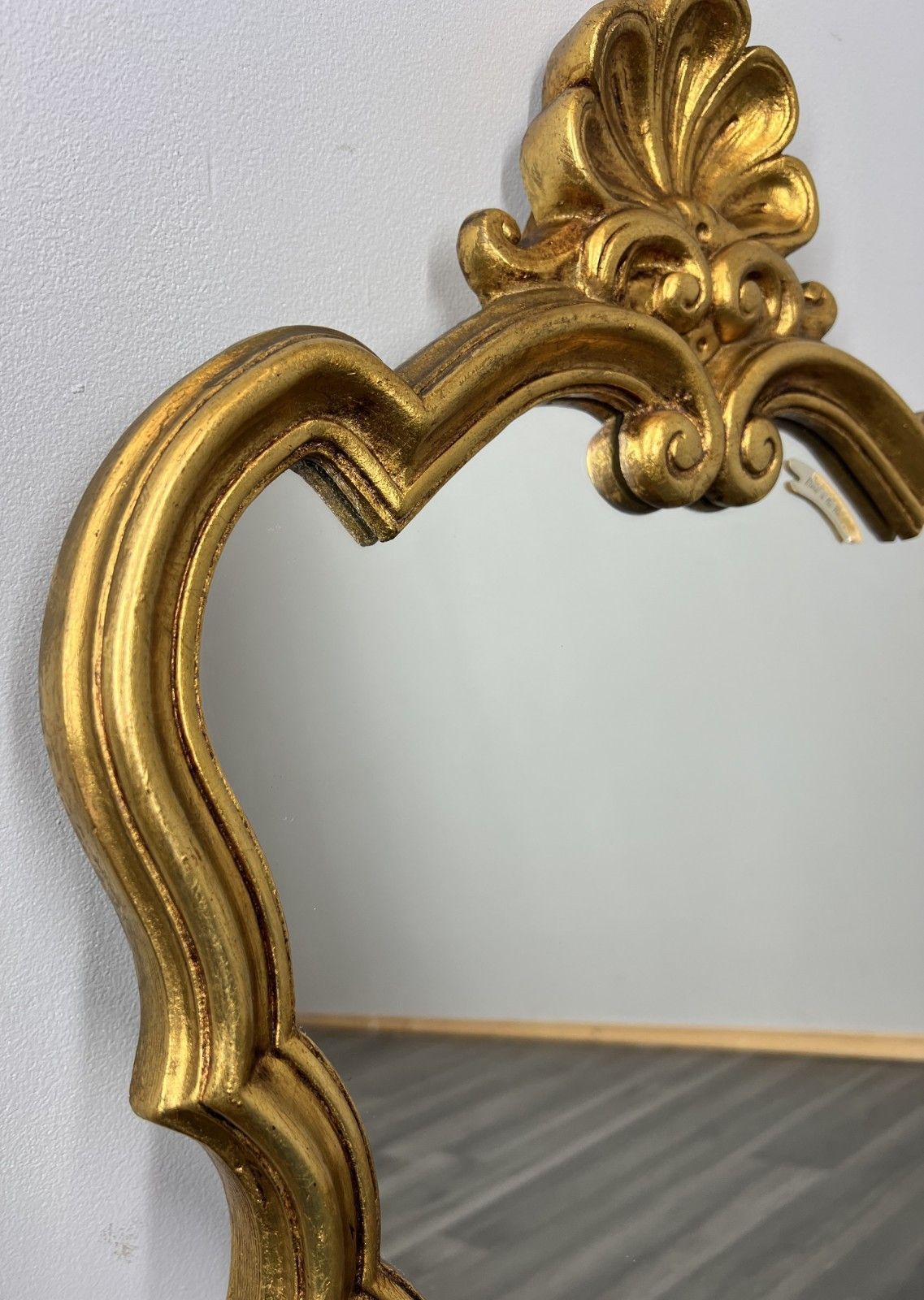 Vintage French Wall Mirror With Ornate Carved Frame Wall Decor Lot 4370 photo vintage