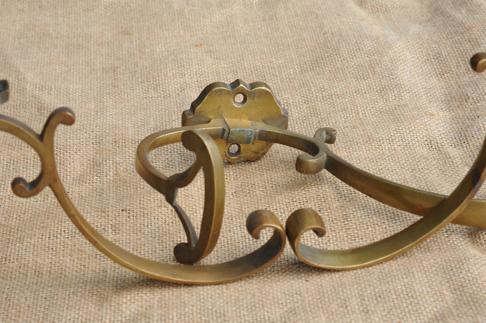photo for sale A Set Of Three Good Antique French Bronze Wall Mounted  Hat And Coat Hooks